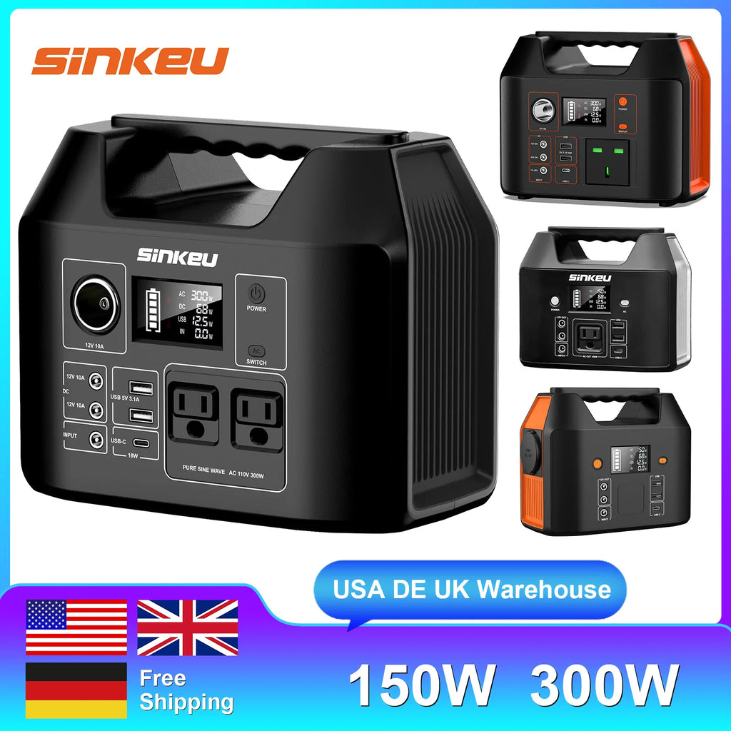 Power Station 300W/150W Solar Generator Power Bank