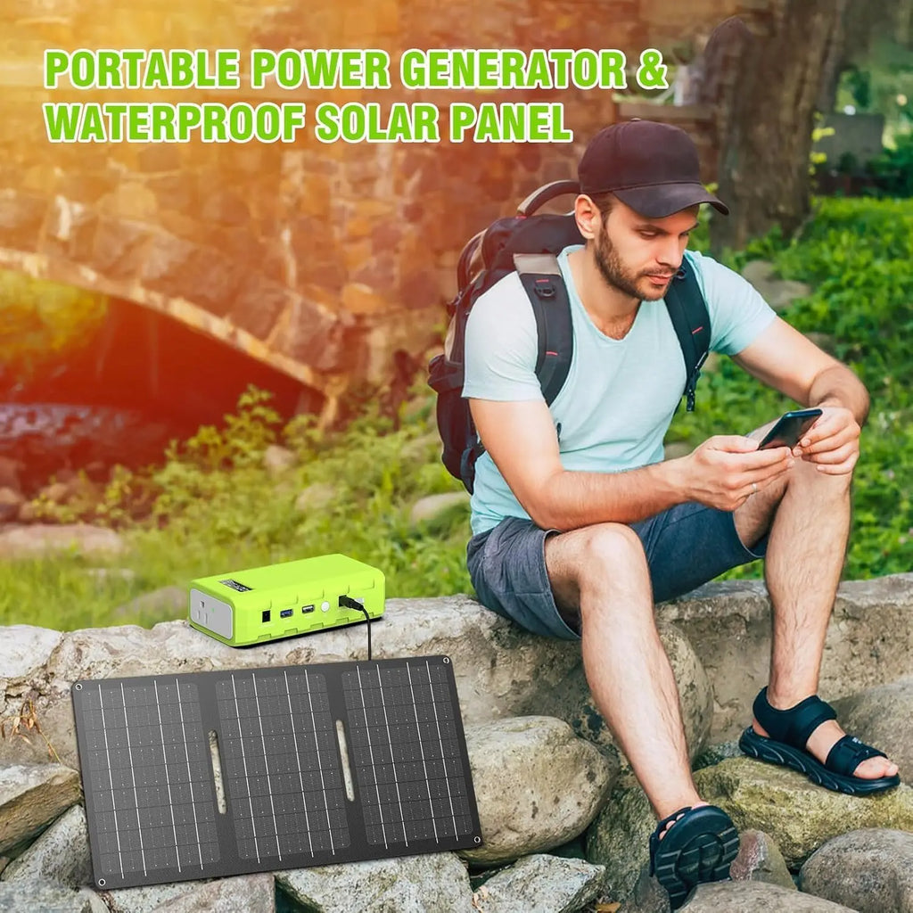 24000mAh 65W Solar Generator with Panels