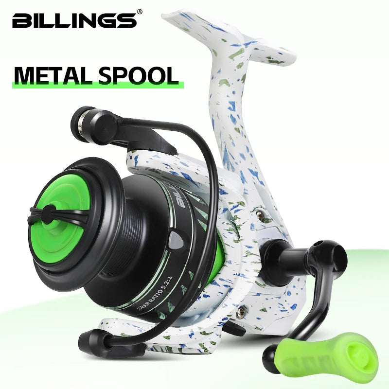 BILLINGS Spining Reel 22LB MaxDrag Professional Fishing Reels 4.7/5.2:1 GearRatio Heavy Metal Spool Ideal for Bass,Trout,Inshore