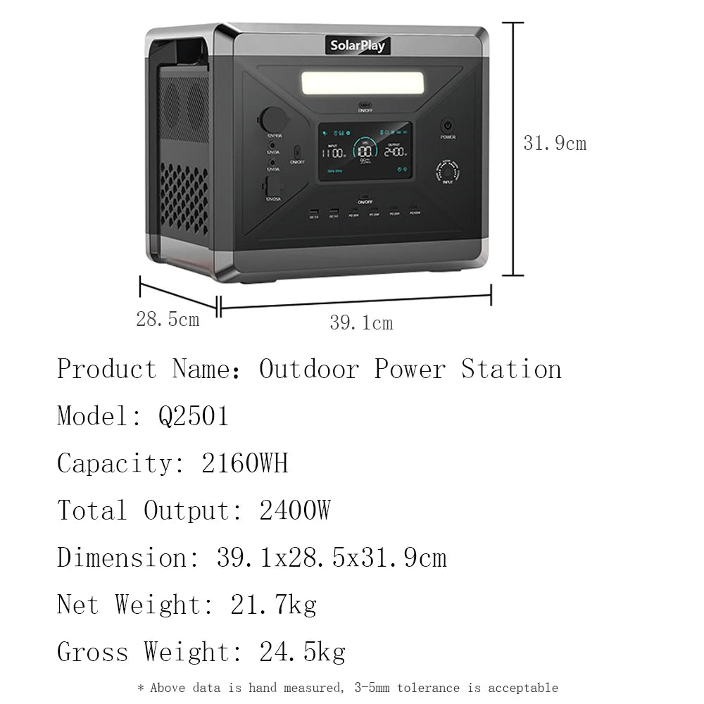 SOLARPLAY Q2501 Q2402M Portable Power Station Generator