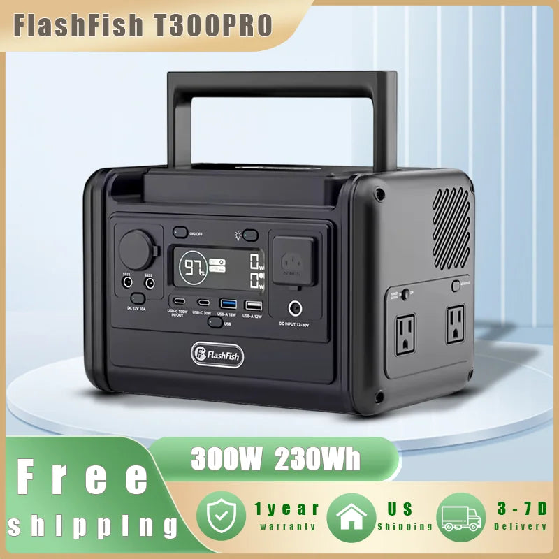 Flashfish T300PRO Portable Power Station  Solar Generator