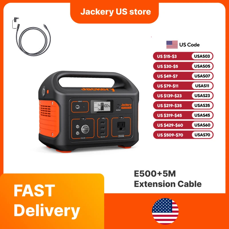Jackery Portable Power Station Explorer Extension Cable