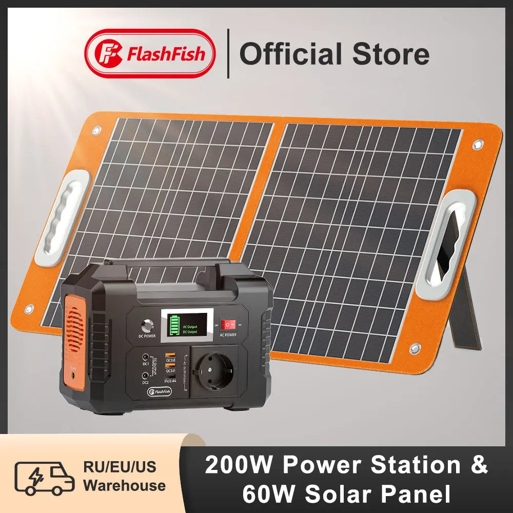 FF Flashfish E200 151Wh Solar Generator  Power Station