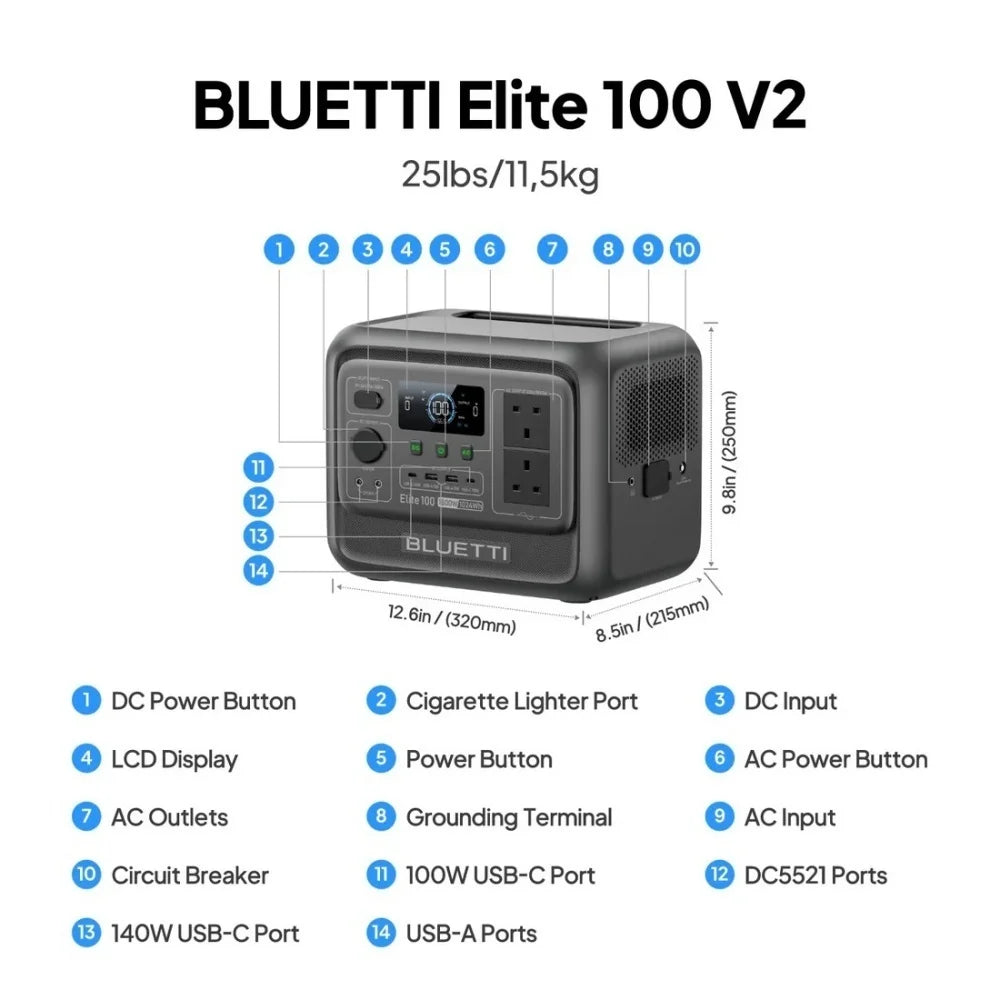 BLUETTI Elite 100 V2 Portable Power Station