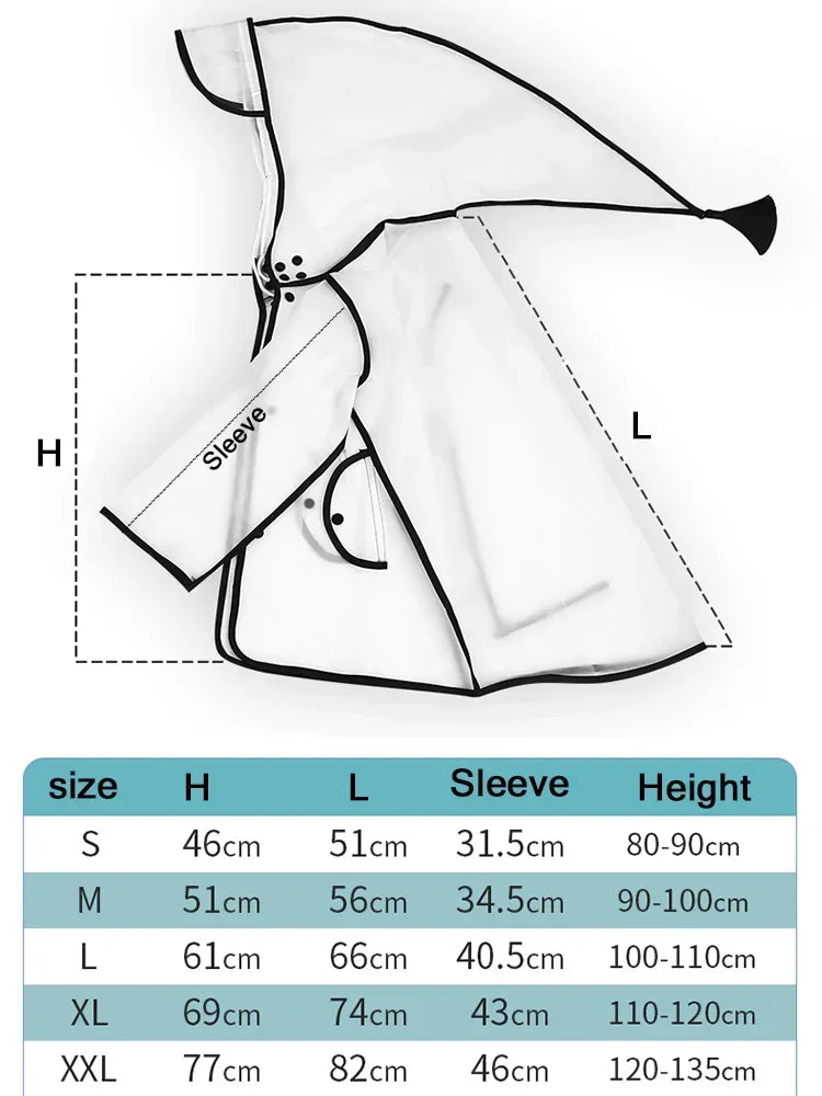 Kids Raincoat Waterproof Rain Poncho Clear