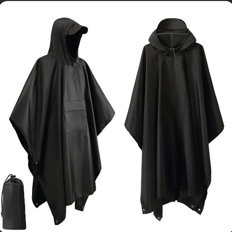 3 In 1 Outdoor Military Raincoat Poncho With Hood