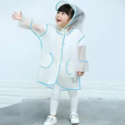 Kids Raincoat Waterproof Rain Poncho Clear