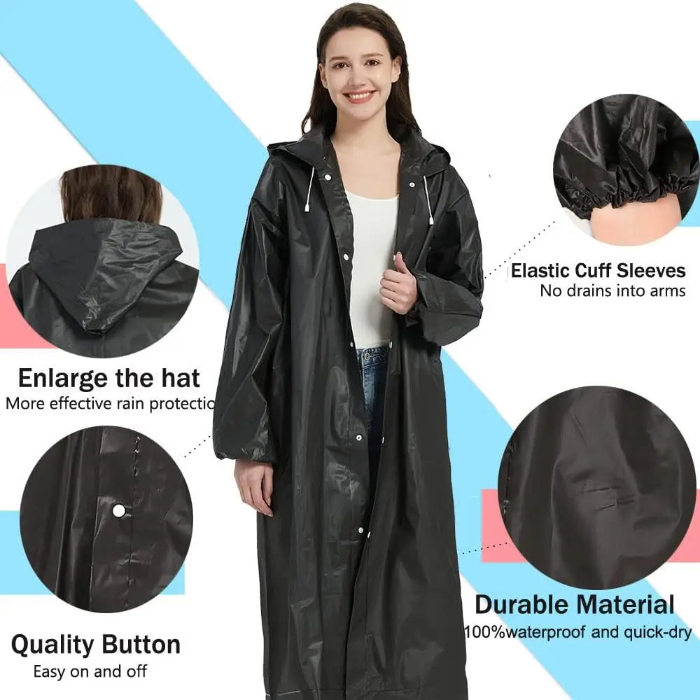 2 Pack Waterproof Rain Ponchos for Adults