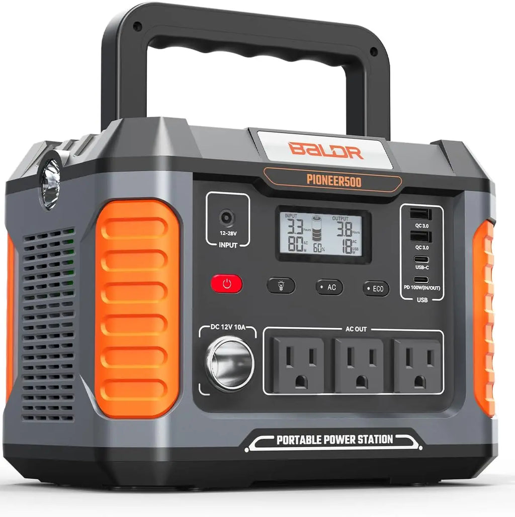 Portable Power Station 500W 288Wh Solar Charging