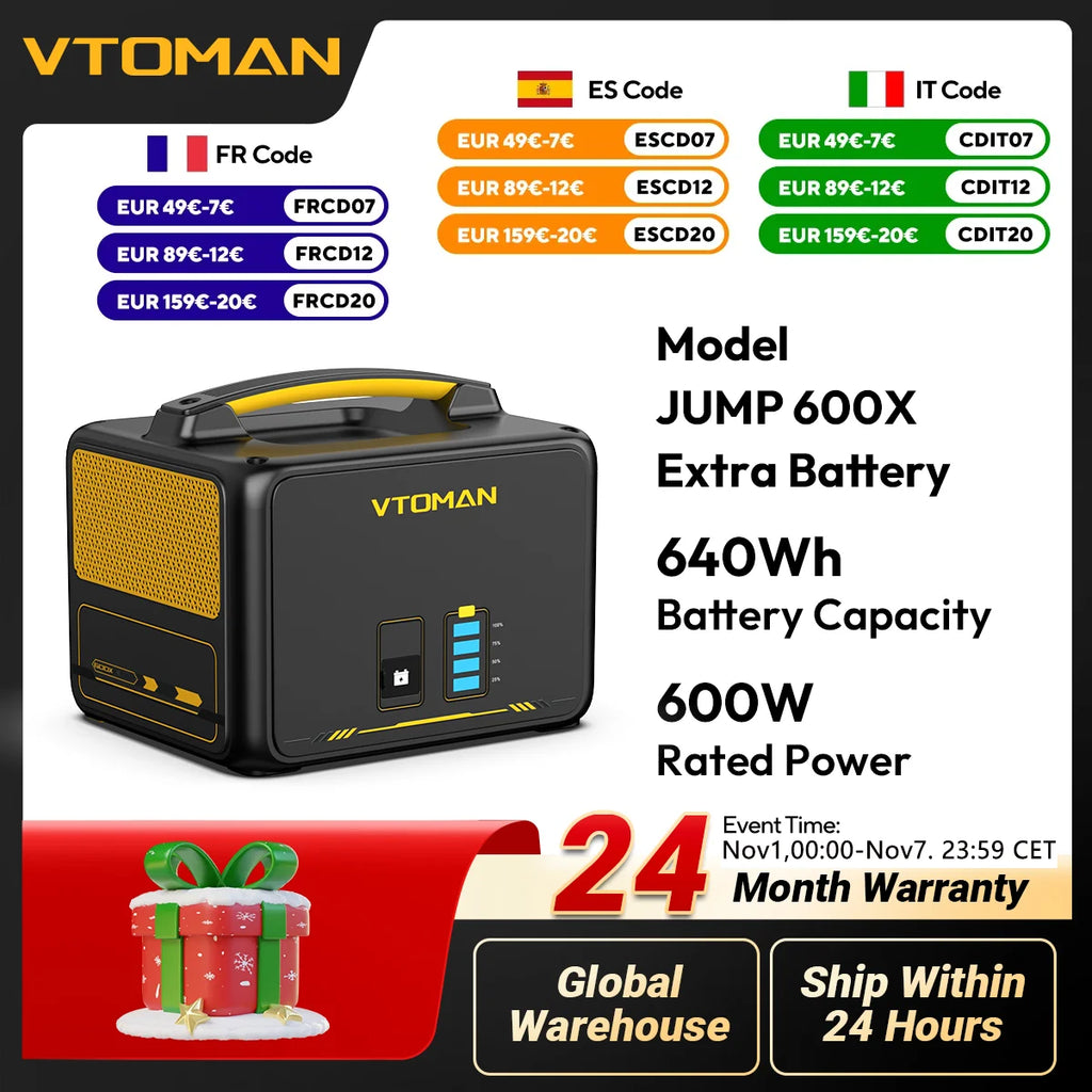 VTOMAN 600W Extra Battery 640Wh for VTOMAN JUMP