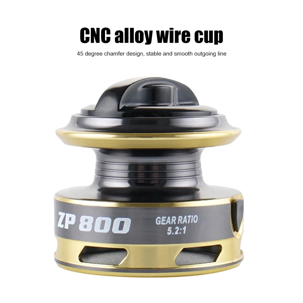 Small Fishing Reel ZP 500/800 Series Powerful Spinning Fishing Reels Gear Ratio 5.2:1 Pocket Fishing Reel 13BB for Carp Fishing