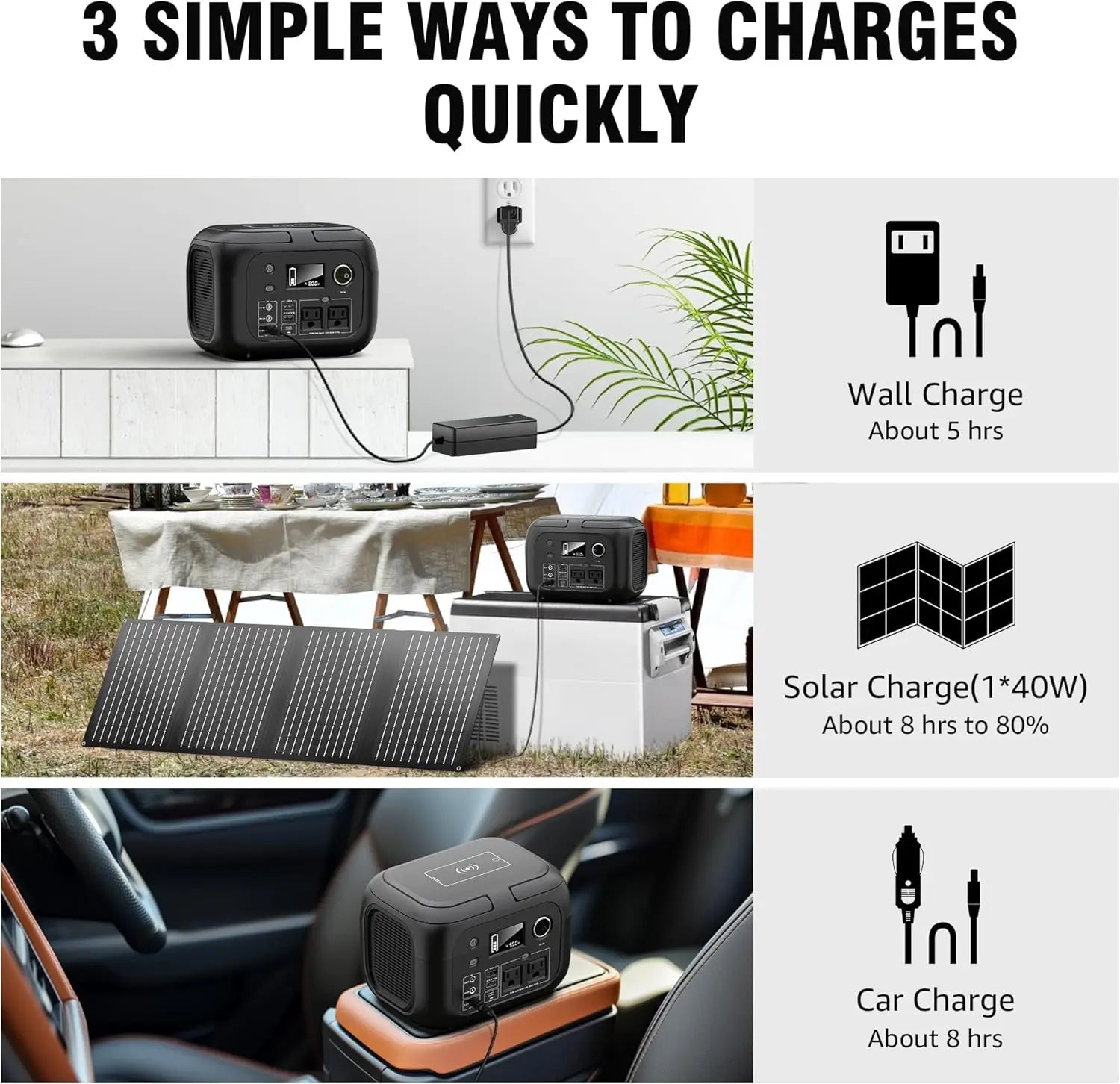 300W 260Wh Portable Power Station with Solar Panels