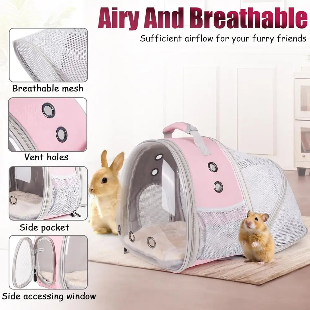 Back Expandable Backpack for Small Animals, Portable