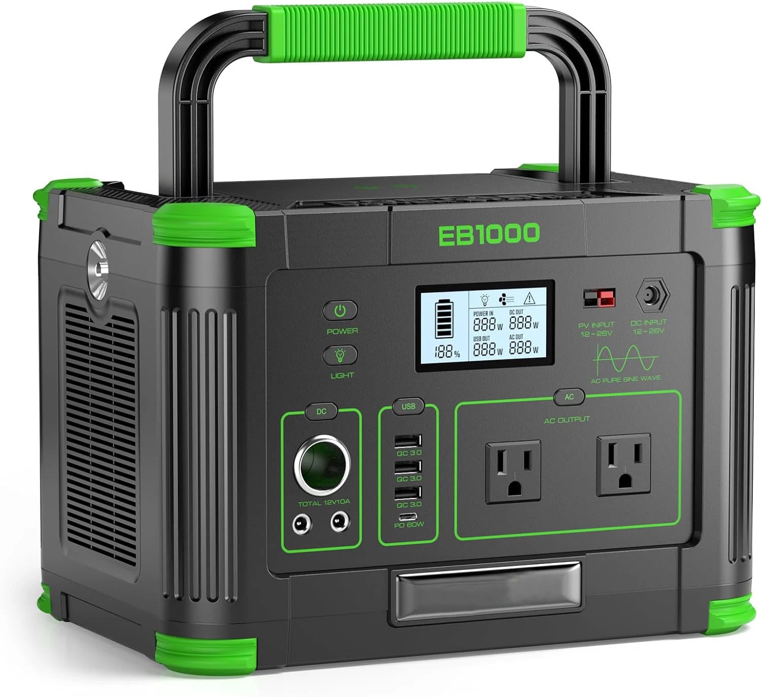 EBL 999Wh 1000W Portable Power Station for Camping