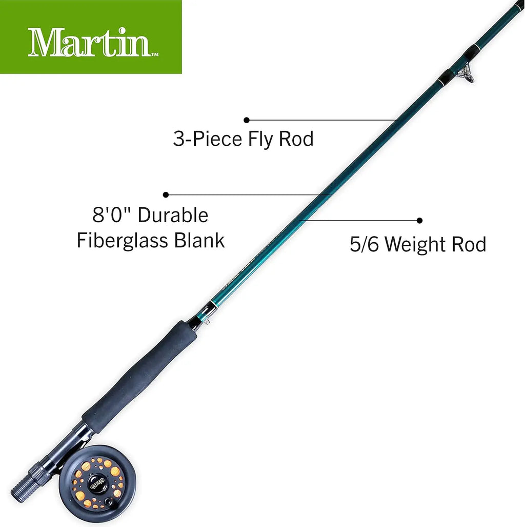 8ft 5/6 Weight Fly Fishing Rod & Reel Combo Kit with Tackle