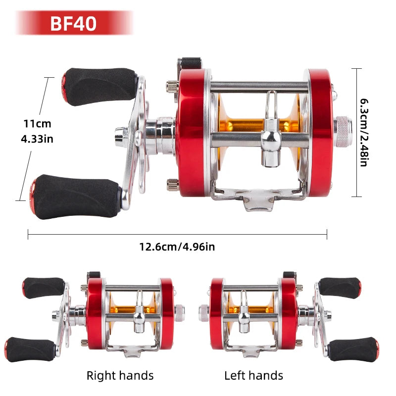 BILLINGS Trolling Drum Fishing Reels,20LB MaxDrag,