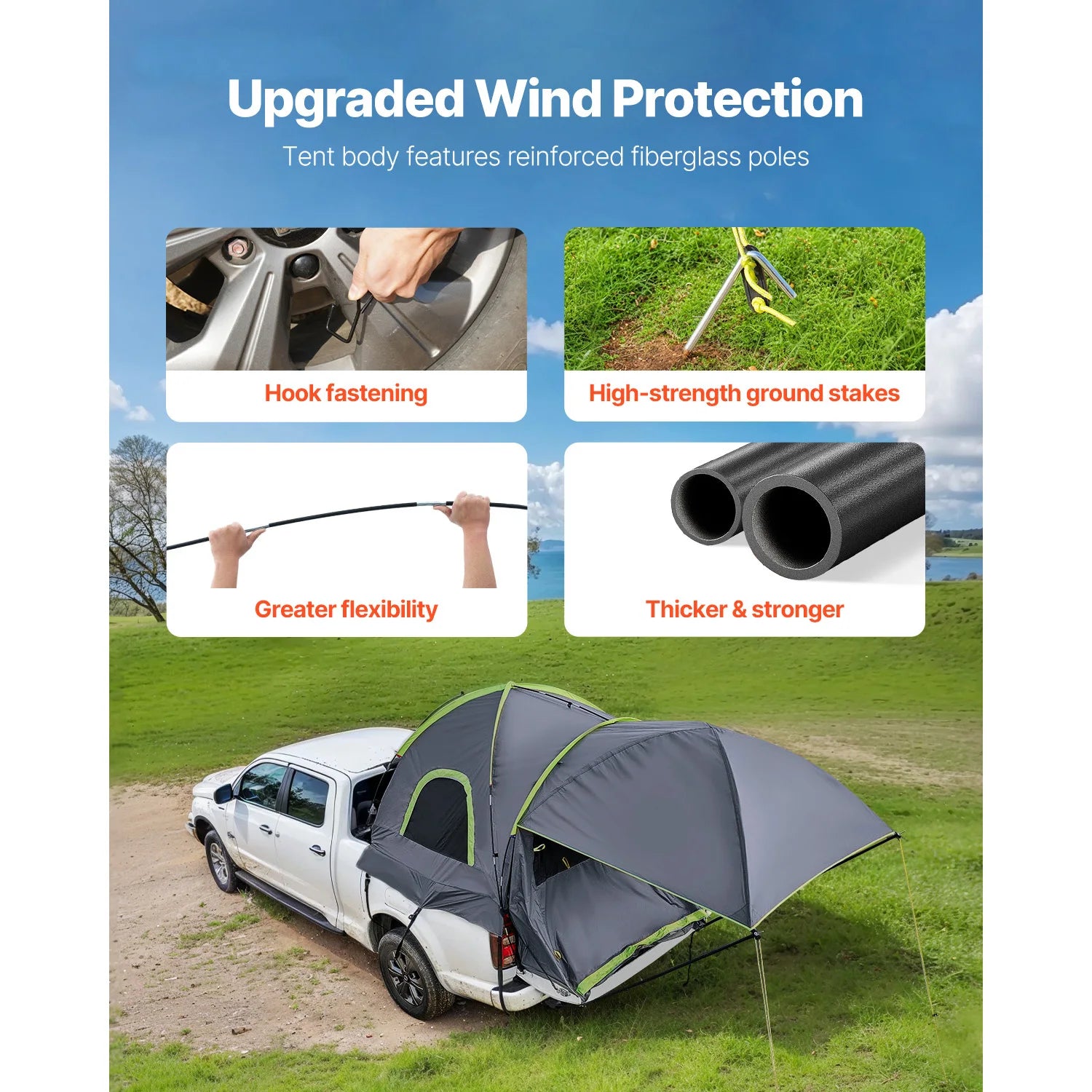 SucceBuy Pickup Truck Tent for Camping Waterproof
