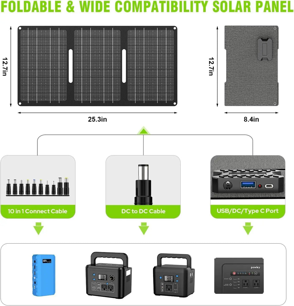 24000mAh 65W Solar Generator with Panels