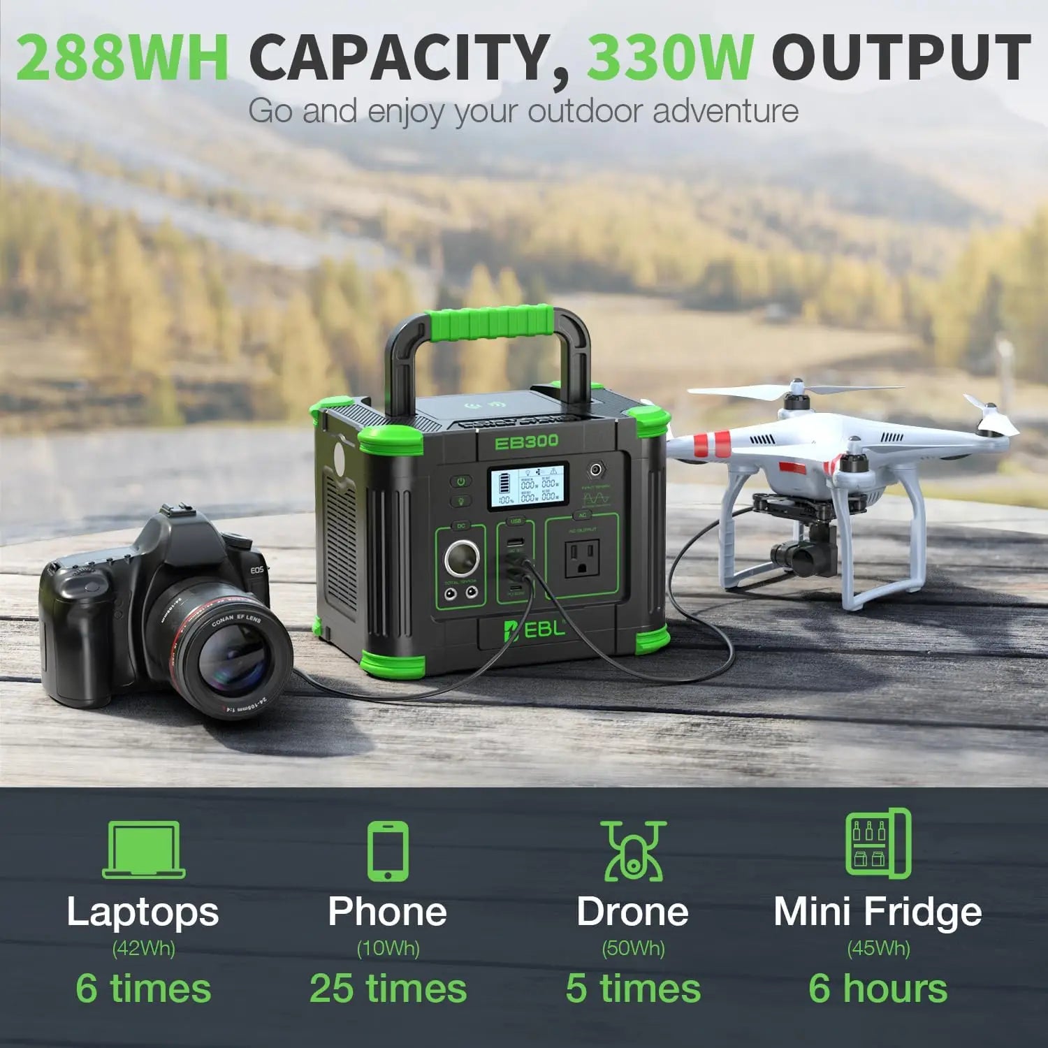 EBL 300W 288Wh Compact Portable Power Station