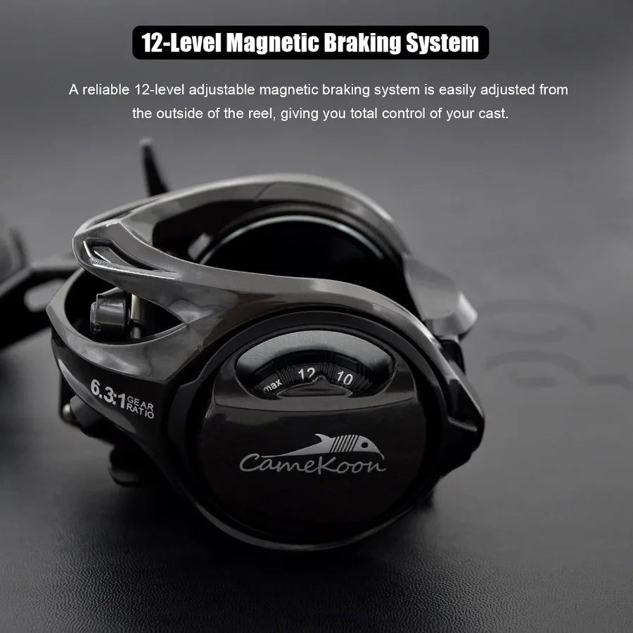 Carbon 300 Baitcasting Fishing Reel High Line Capacity Baitcaster Reels