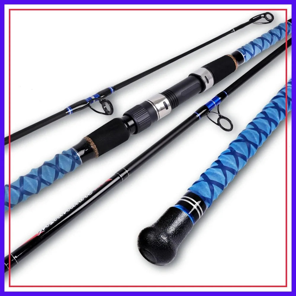Carbon Fiber Surf Spinning Fishing Rod 2/3/4 Piece 9-15ft Travel Rod