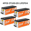 CTOLITY 25.6V 100AH LiFePo4 Battery Pack 2560Wh