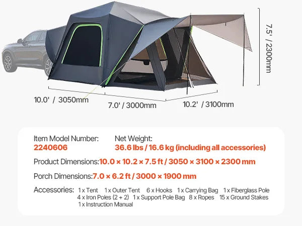 SucceBuy SUV Tent for Camping Waterproof