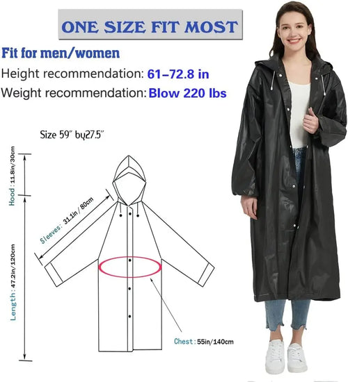 2 Pack Waterproof Rain Ponchos for Adults