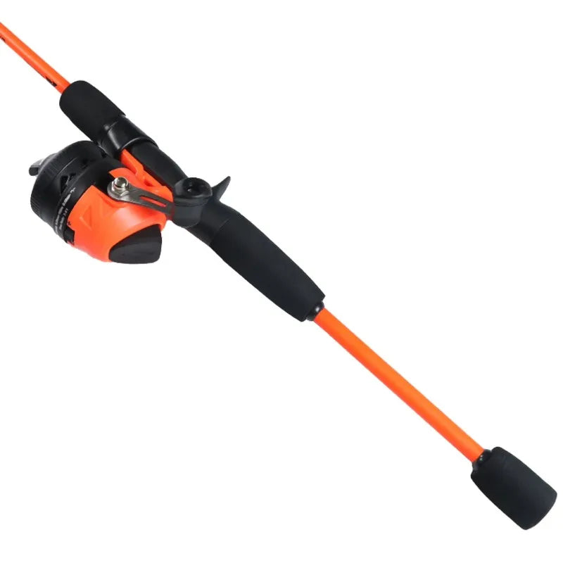 Wayfarer Fiberglass Spincast Fishing Rod and Reel Combo for Adults, 5' 6", Orange, 2 Pieces