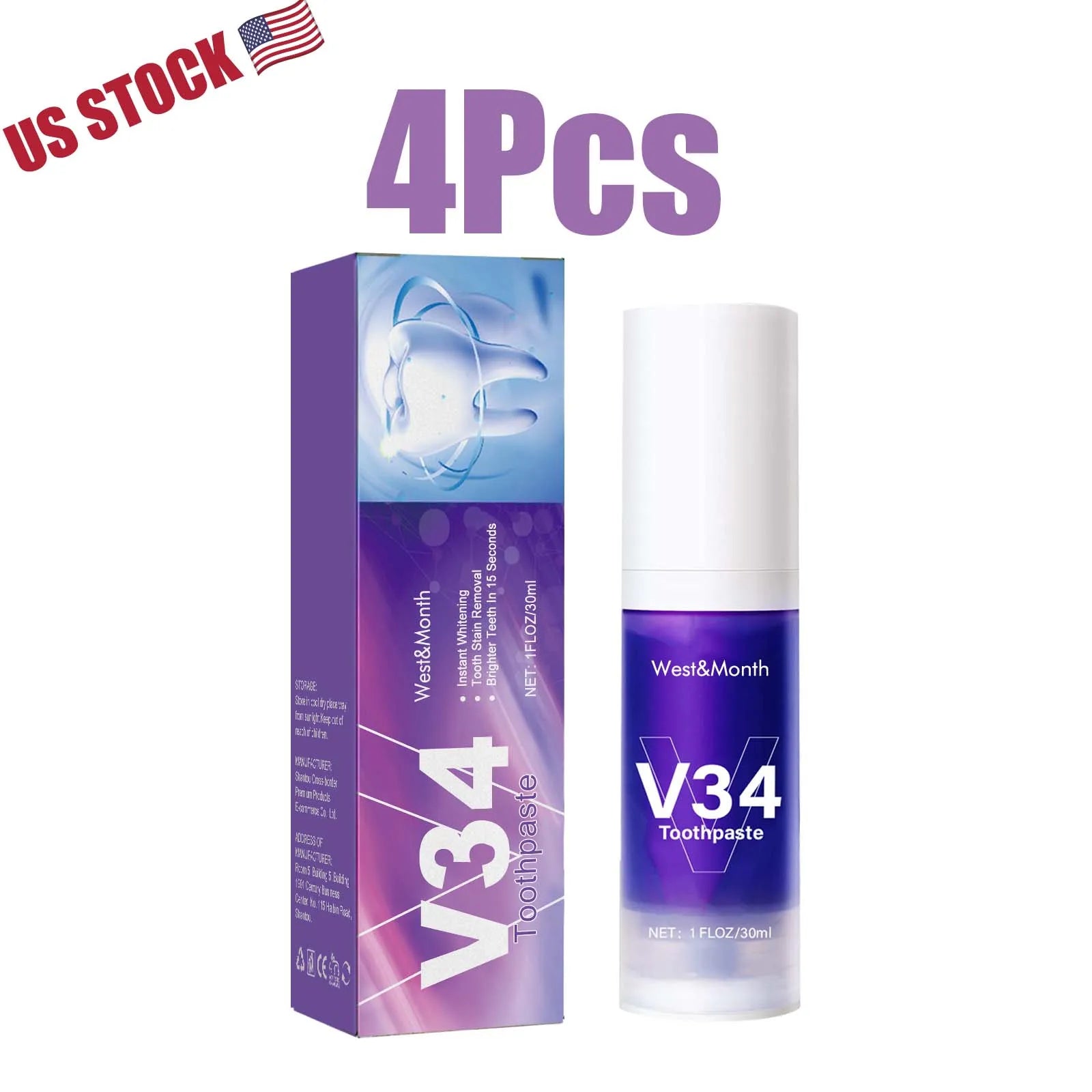 V34 Teeth Whitening Mousse Toothpaste Dental Care
