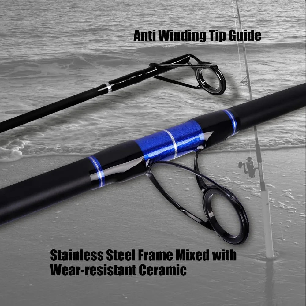 Carbon Fiber Surf Spinning Fishing Rod 2/3/4 Piece 9-15ft Travel Rod